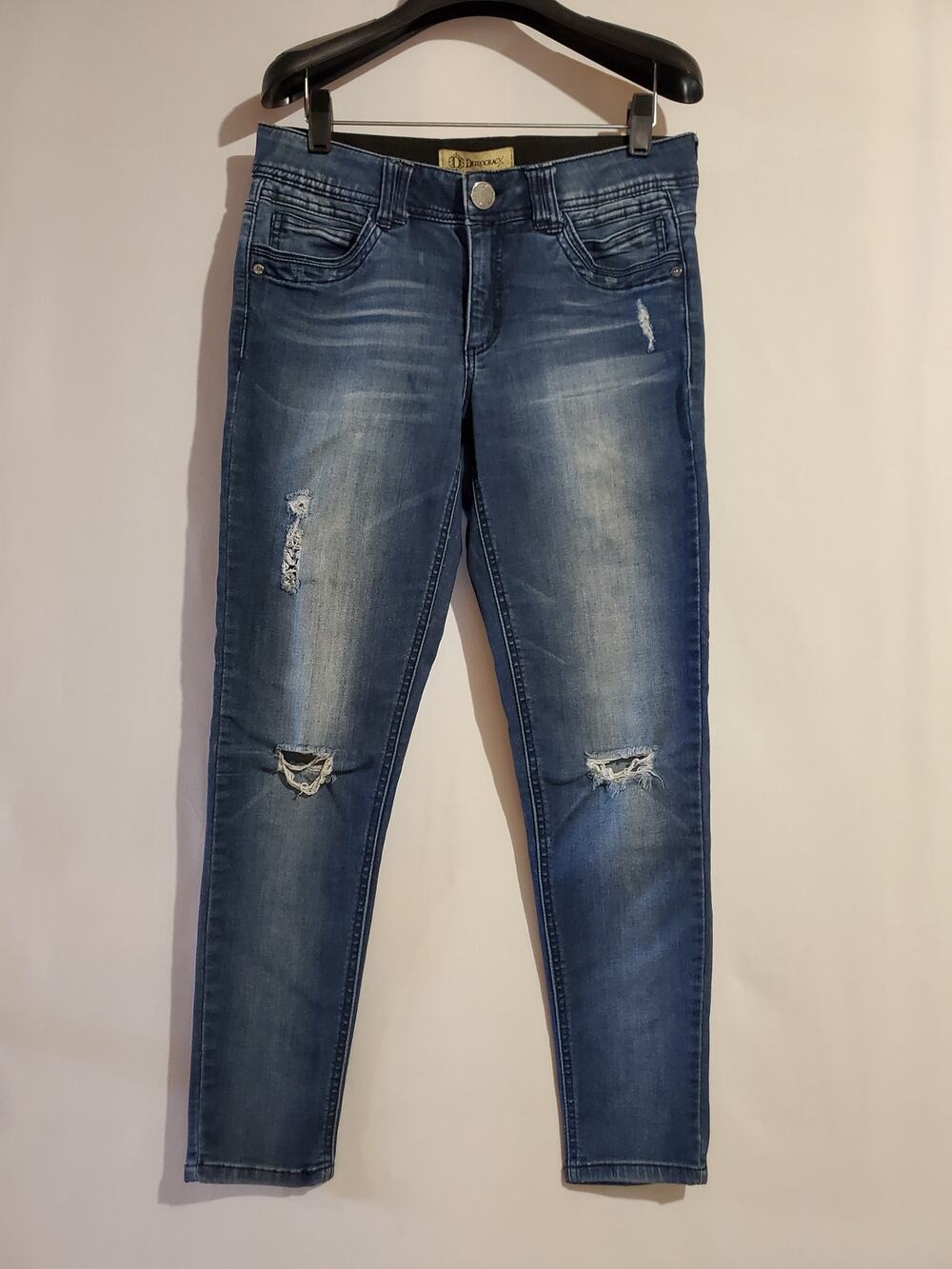Democracy Ab Technology Distressed Medium Wash Skinny Jeans Womens Size 6